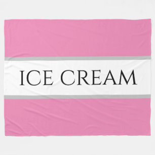 ICE CREAM Fun Stilvoll rosa, weiße Racing Streifen Fleecedecke
