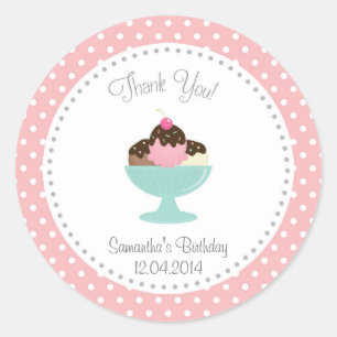 Ice Cream Geburtstag Danke, dass du Sticker Pink a