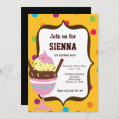 Ice Cream Geburtstag Einladung (Vorne/Hinten)