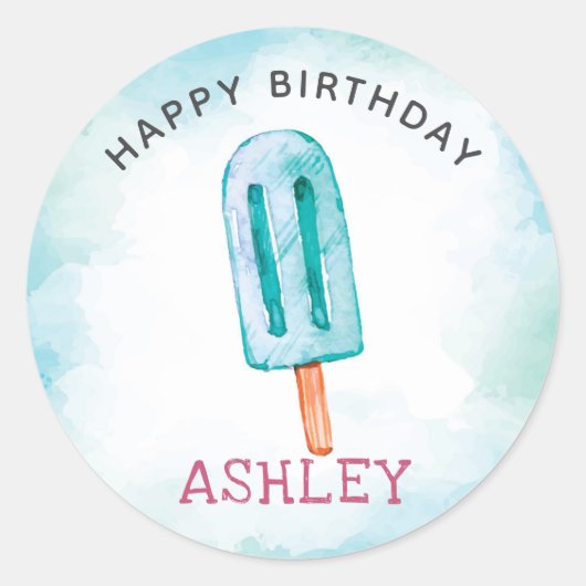 Ice Cream Geburtstag Happy Birthday Runder Aufkleber (Vorderseite)