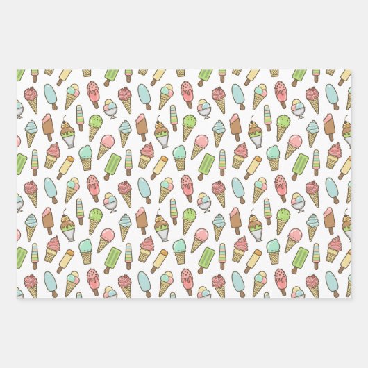 Ice Cream Geschenkpapier Set (Vorderseite)
