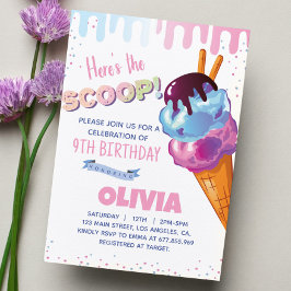 Ice Cream Girl Geburtstagsparty Einladung