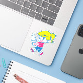 Ice Cream Girl Sticker (Laptop mit iPhone)