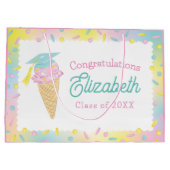 Ice Cream Graduation Party Große Geschenktüte (Rückseite)