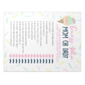 Ice Cream Guess Who Baby Shooting Game Pack Notizblock (Vorderseite)