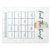 Ice Cream Guest Bingo Showspiel Pack Notizblock (Vorderseite)