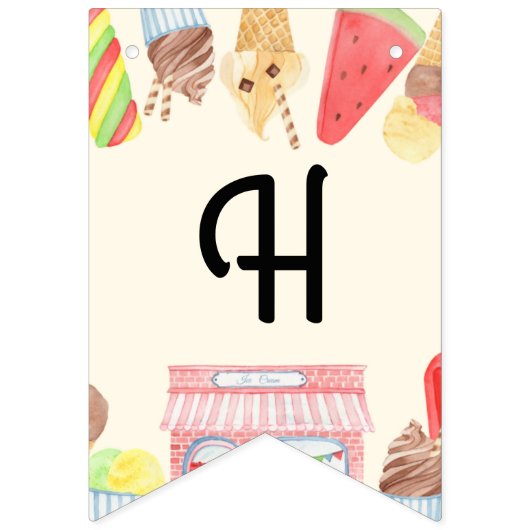 Ice Cream Happy Birthday Bunting Banner (Zweite Fahne)