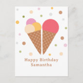 Ice Cream Happy Birthday Postcard Postkarte (Vorderseite)