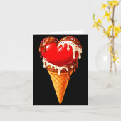 Ice Cream Heart Funny Drip Valentines Day Boys Gir Karte (Gelbe Blume)