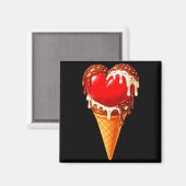 Ice Cream Heart Funny Drip Valentines Day Boys Gir Magnet (Vorderseite/Rückseite)