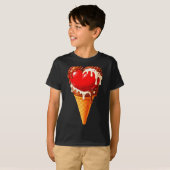 Ice Cream Heart Funny Drip Valentines Day Boys Gir T-Shirt (Vorne ganz)