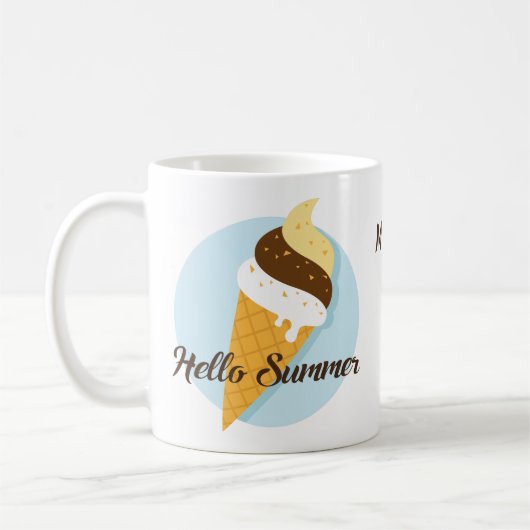 Ice Cream Hello individuelle Name Tasse (Links)