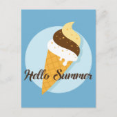 Ice Cream Hello Postcard Postkarte (Vorderseite)