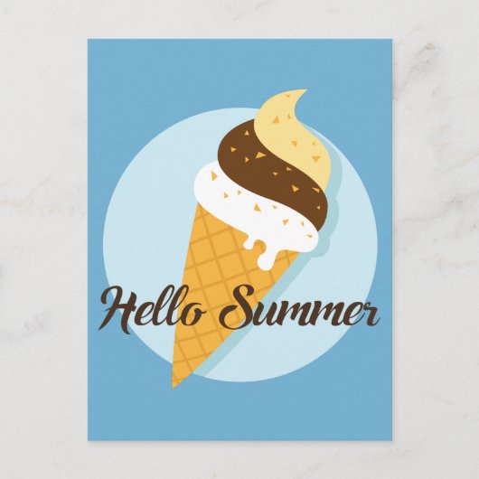 Ice Cream Hello Postcard Postkarte (Vorderseite)