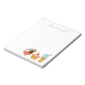 Ice Cream Illustration | Name hinzufügen Notizblock (Rotiert)