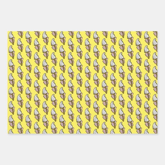Ice Cream Illustration über das gesamte Muster Geschenkpapier Set (Vorderseite 3)