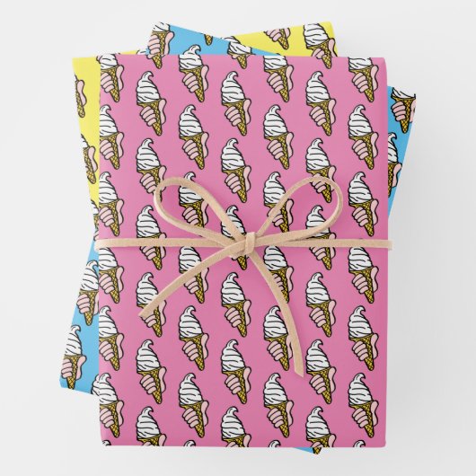 Ice Cream Illustration über das gesamte Muster Geschenkpapier Set (Beispiel)