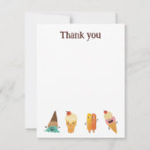 Ice Cream Kindergeburtstag Party Danke Karte (Rückseite)