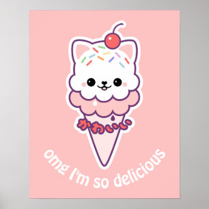 Ice Cream Kitty Poster