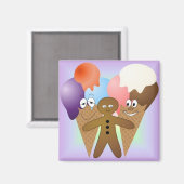 "Ice Cream" Kühlschrankmagnet SQUARE (Vorderseite/Rückseite)