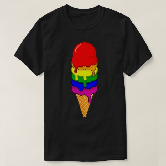 Ice Cream LGBT Pride Month LGBTQ Rainbow Flag  T-Shirt (Design vorne)