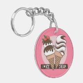 Ice Cream Lover - benutzerdefinierte Text- und Far Schlüsselanhänger (Vorderseite links)