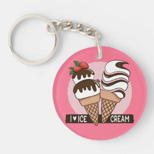 Ice Cream Lover - benutzerdefinierte Text- und Far Schlüsselanhänger