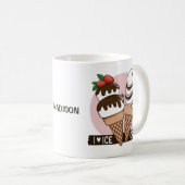 Ice Cream Lover individuelle Name Tasse (VorderseiteRechts)