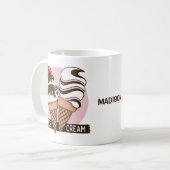 Ice Cream Lover individuelle Name Tasse (Vorderseite Links)