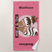 Ice Cream Lover individuelle Name und Farbhandtuch Strandtuch (Vorderseite)