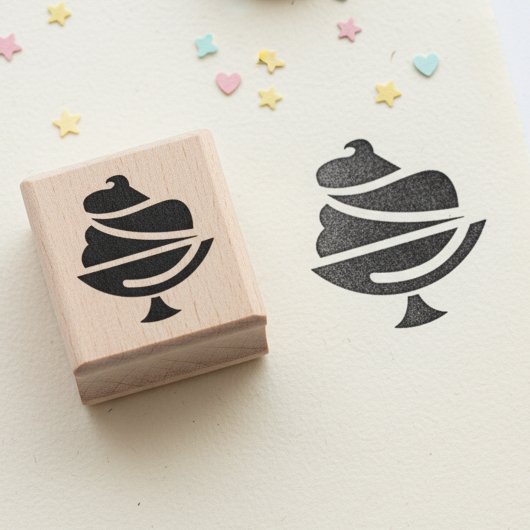 Ice Cream Mini Wooden Art Stamp Gummistempel