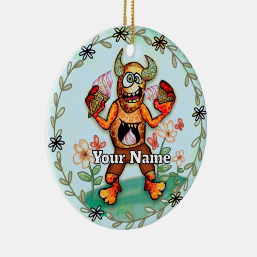 Ice Cream Monster Keramik Ornament (Rechts)