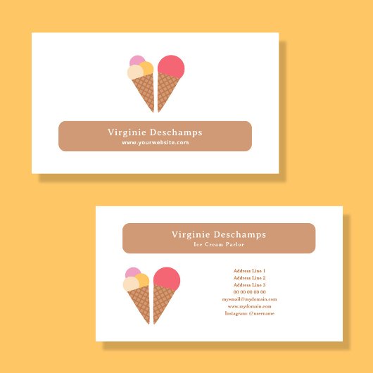 Ice Cream Parlon Business Card Visitenkarte