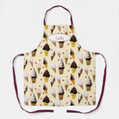 Ice Cream Parlor Buttercream Yellow Personalized Schürze (Vorderseite)