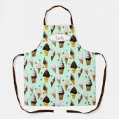 Ice Cream Parlor Mint Green Personalized Schürze (Vorderseite)