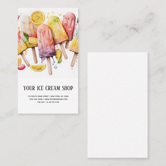 Ice Cream Parlor Visitenkarte (Vorne/Hinten)