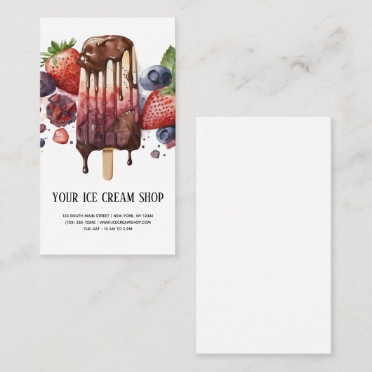 Ice Cream Parlor Visitenkarte (Vorne/Hinten)