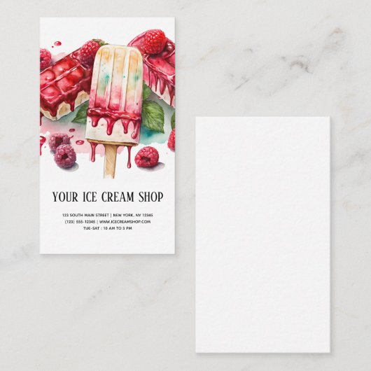 Ice Cream Parlor Visitenkarte (Vorne/Hinten)