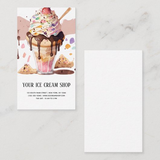 Ice Cream Parlor Visitenkarte (Vorne/Hinten)