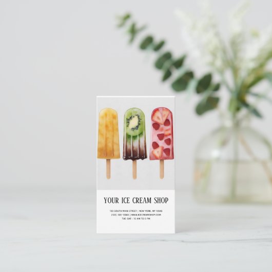 Ice Cream Parlor Visitenkarte (Stehend Vorderseite)