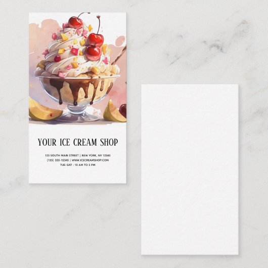 Ice Cream Parlor Visitenkarte (Vorne/Hinten)