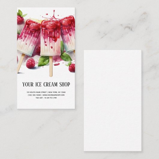 Ice Cream Parlor Visitenkarte (Vorne/Hinten)