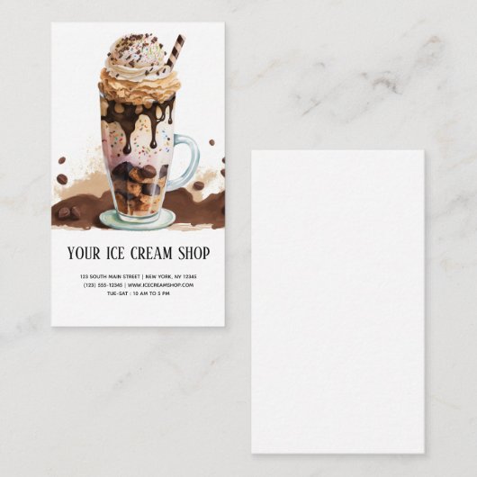 Ice Cream Parlor Visitenkarte (Vorne/Hinten)