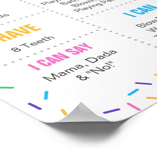 Ice Cream Pastel Sprinkles Mädchen zum ersten Gebu Poster (Ecke)