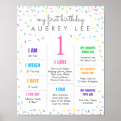 Ice Cream Pastel Sprinkles Mädchen zum ersten Gebu Poster (Vorne)