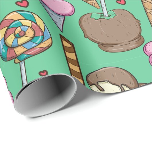 Ice cream pattern | Lollies pattern | lollipop 29 Geschenkpapier (Rolleneckpunkt)
