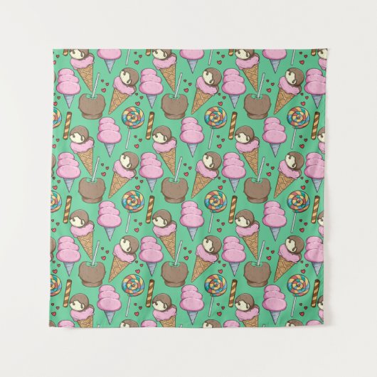Ice cream pattern | Lollies pattern | lollipop 29 Wandteppich (Vorderseite)