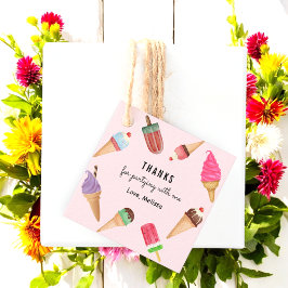 Ice Cream Pink Blue Green Vielen Dank für die Tags Geschenkanhänger