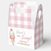 Ice Cream Pink Bow Gingham Birthday Party Geschenkschachtel (Geöffnet)