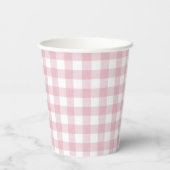 Ice Cream Pink Bow Gingham Birthday Party Pappbecher (Rückseite)